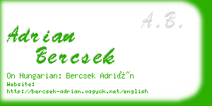 adrian bercsek business card